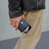 [French calf] <br>mini snap wallet<br>color: black