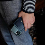 [French calf] <br>mini snap wallet<br>color: navy