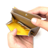 [French calf] <br>mini snap wallet<br>color: navy x taupe