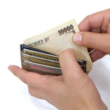 [French calf] <br>mini snap wallet<br>color: navy x taupe