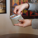 [French calf] <br>mini snap wallet<br>color: taupe