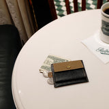 [French calf] <br>mini snap wallet<br>color: taupe x dark green