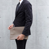 [French calf] <br>clutch bag<br>color: taupe<br>[Made to order]