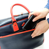 [Smooth leather] <br>pole briefs<br>color: navy x red