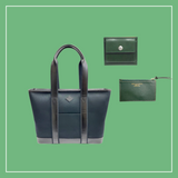 [French calf] <br>mini snap wallet<br>color: dark green
