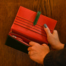 [Yamato] <br>Long wallet with belt<br>Color: Tartan Green x Red<br>[Made to order]