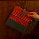 [Yamato] <br>Long wallet with belt<br>Color: Gray x Red