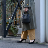 [Shrink leather]<br>postman mini shoulder<br>color: black