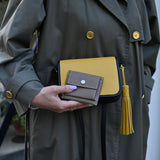 [French calf] <br>mini snap wallet<br>color: taupe