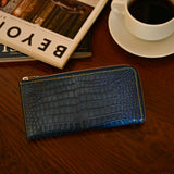 [Indigo dyed crocodile] <br>L zip long wallet<br>[Made to order]