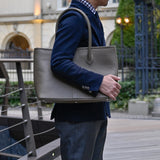 [French calf] <br>Royal M tote bag<br>color: taupe