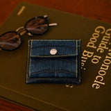 [Indigo dyed crocodile] <br>mini snap wallet<br>[Made to order]