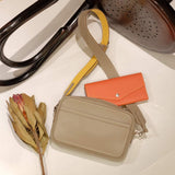 [French calf] <br>flap long wallet<br>color: orange