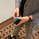 [French calf] <br>mini snap wallet<br>color: navy