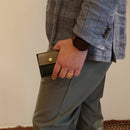 [French calf] <br>Mini -snap wallet<br>Color: Tope x Dark Green