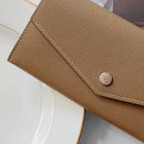 [French calf] <br>Flap long wallet<br>color: Tope