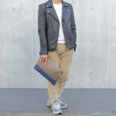 [French calf] <br>Combination clutch bag<br>color: Tope x ink blue<br>[Made to order]
