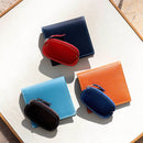 [French calf] <br>Mini wallet<br>Color: Navy x Turquoise Stitch<br>[Made to order]