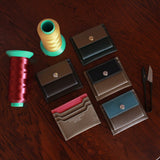 [French calf] <br>mini snap wallet<br>color: taupe x dark green