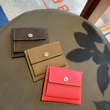 [French calf] <br>mini snap wallet<br>color: taupe