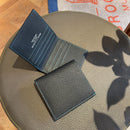 [French calf] <br>Mini wallet<br>Color: Navy x Turquoise Stitch<br>[Made to order]