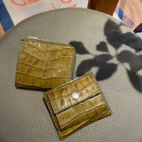 [Croc pattern leather] <br>mini snap wallet<br>color: khaki