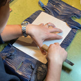 [Indigo dyed crocodile] <br>L zip long wallet<br>[Made to order]