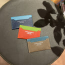 [French calf] <br>Compact card case<br>Color: Tope x Gene Blue