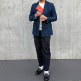 [French calf] <br>L zip long wallet<br>color: orange