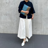 [French calf] <br>Combi clutch bag<br>color: Aqua blue x taupe<br>[Made to order]
