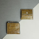 [Croc pattern leather] <br>mini snap wallet<br>color: khaki