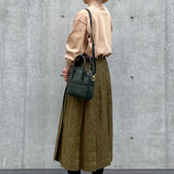 [シュリンクレザー]<br>ポストマンミニショルダー<br>color：ダークグリーン