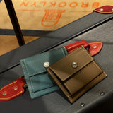 [French calf] <br>mini snap wallet<br>color: Jean blue