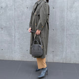 [Shrink leather]<br>postman mini shoulder<br>color: ethane gray