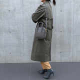 [Shrink leather]<br>postman mini shoulder<br>color: ethane gray