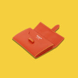 [French calf] <br>belt card case<br>color: orange