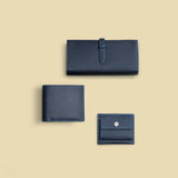 [French calf] <br>mini snap wallet<br>color: navy